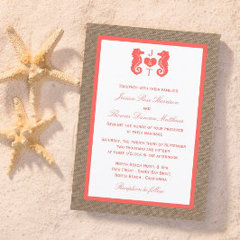 ザコーラルシーホースバーラップビーチ結婚式コレクション 招待状