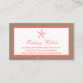 ザコーラルスターフィッシュバーラップビーチ結婚式コレクション エンクロージャーカード
