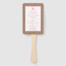 ザコーラルスターフィッシュバーラップビーチ結婚式コレクション ハンドファン