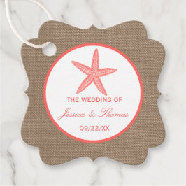 ザコーラルスターフィッシュバーラップビーチ結婚式コレクション フェイバータグ