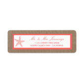 ザコーラルスターフィッシュバーラップビーチ結婚式コレクション ラベル (正面)