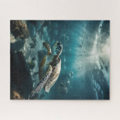 ザコーラルリーフでグライディング – ウミガメ ジグソーパズル (横)