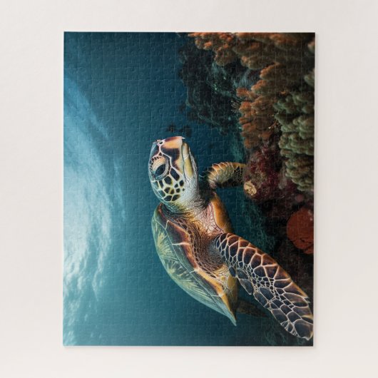 ザコーラルリーフを訪れる – ウミガメのジグソーパズル ジグソーパズル (縦)