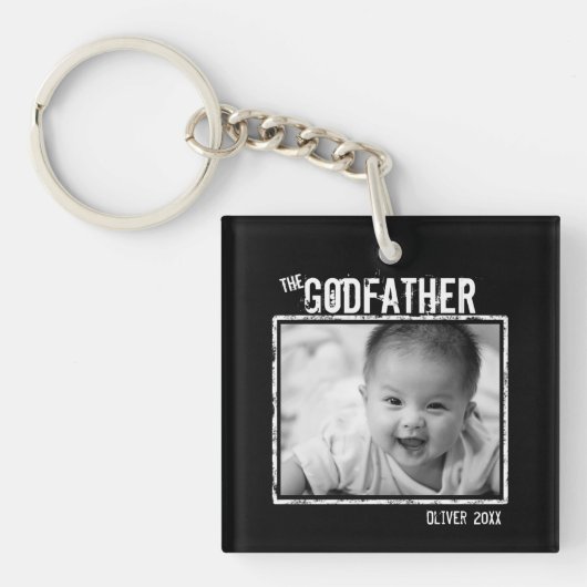 ザゴッドファーザー |パーソナライズされた写真と名前 キーホルダー (正面)