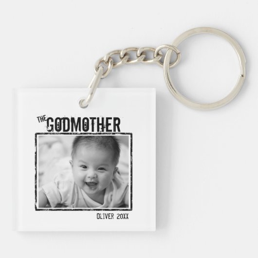 ザゴッドマザー |パーソナライズされた写真と名前 キーホルダー (裏面)