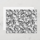 ザゴニーの片目の荒々しいスカル ポストカード (正面/裏面)