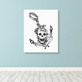 ザゴニースカル&いかりグラフィック キャンバスプリント (インサイチュ (ウッドフロア))