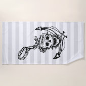 ザゴニースカル&いかりグラフィック ビーチタオル (正面)