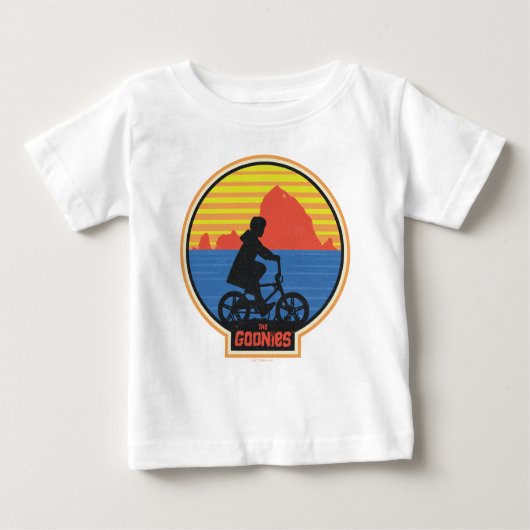 ザゴニーレトロマイキーライディングバイクグラフィック ベビーTシャツ (正面)
