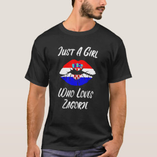 ザゴリエの唇 愛のクロアチア国旗 Tシャツ