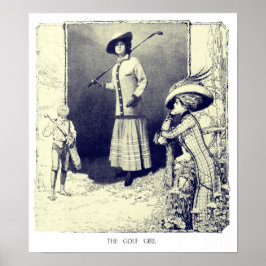 ザゴルフガールヴィンテージ1909ゴルフプリント ポスター