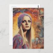ザゴージャスレトロレディ絵画ズのはがき ポストカード (正面/裏面)