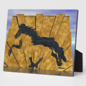 ザゴールデンアイスランドホース抽象芸術 フォトプラーク (側面)