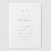 ザゴールデンアワーグレイスモノグラムモダンズ結婚ーズ ベラム紙招待状 (正面)