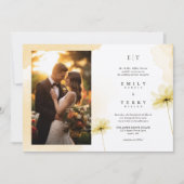 ザゴールデンアワーグレスフォト&モノグラム結婚ズ 招待状 (正面)