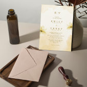 ザゴールデンアワーグレスフォト&モノグラム結婚ズ 招待状