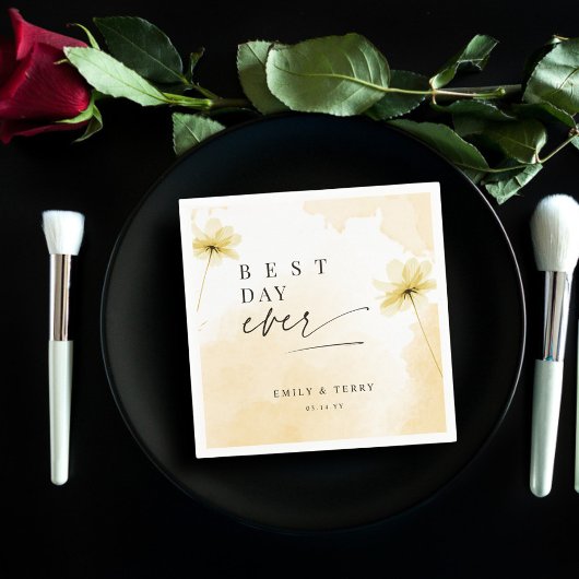 ザゴールデンアワーグレース最高のフローラデー結婚エバー スタンダードカクテルナプキン