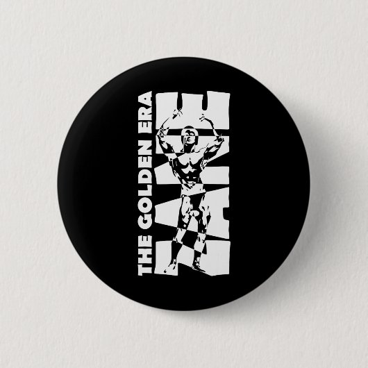 ザゴールデンエラザンボディビル 缶バッジ (正面)