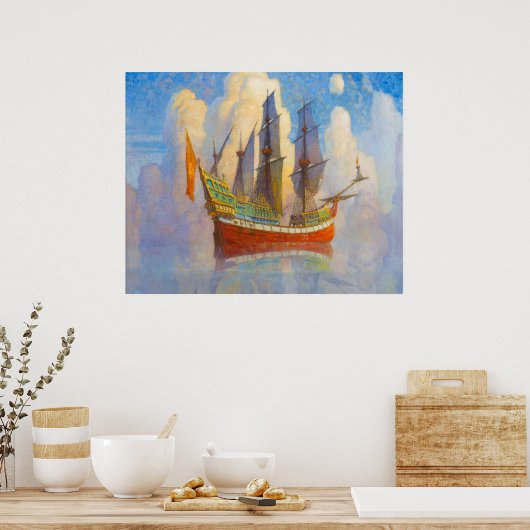 ザゴールデンガレオンバイニューウェルコンバーズワイエス ポスター (キッチン)