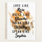 ザゴールデンガールズタイポグラフィゴールドフォイル プランナー手帳 (正面)