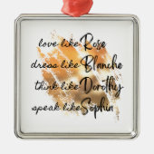 ザゴールデンガールズタイポグラフィゴールドフォイル メタルオーナメント (正面)