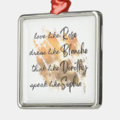 ザゴールデンガールズタイポグラフィゴールドフォイル メタルオーナメント (左)