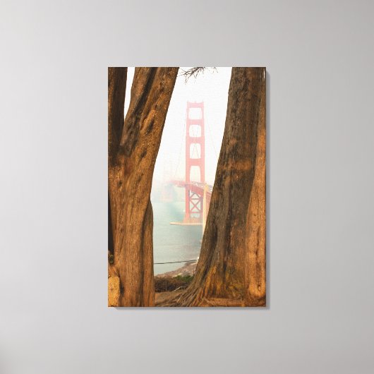 ザゴールデンゲートブリッジ | Overlookビューからの樹木 キャンバスプリント (正面)