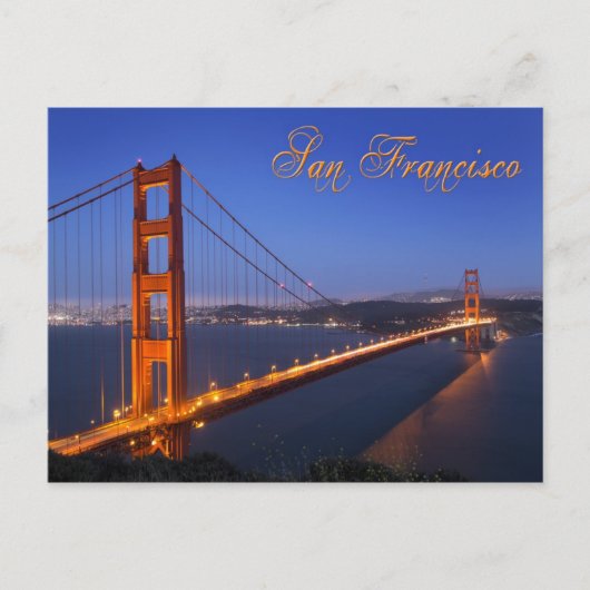 ザゴールデンゲートブリッジat dusk ポストカード (正面)