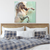 ザゴールデンスタリオンホース – ポスター キャンバスプリント (インサイチュ (寝室))