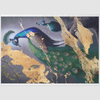 ザゴールデンピーコックティッシュデクページ紙 薄葉紙