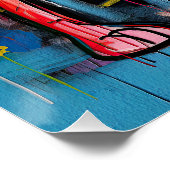 ザゴールデンレトリバードッググラフィティ03 -レオナルドAb ポスター (コーナー)