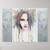 ザサイキックファンタジーウーマンポートレートウォーターカラーアート ポスター (正面)