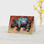 ザサイ威厳のあるノセロス カード (黄色い花)