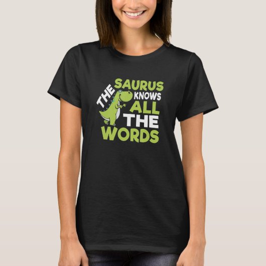 ザサウルスおもしろい類義語辞典プン恐竜シャツ Tシャツ (正面)