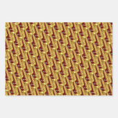 ザサキサフォンウッドウィンドミュージカルデザイン ラッピングペーパーシート (正面)