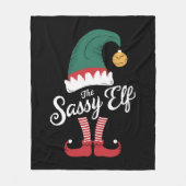 ザサッシー小妖精や小人ファミリーマッチングクリスマスおもしろい フリースブランケット (正面)