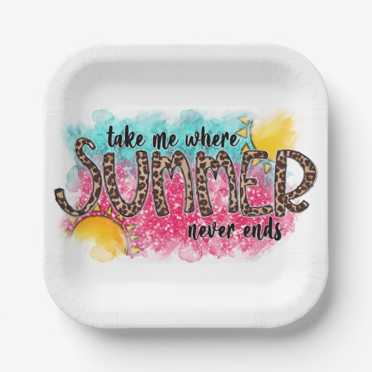 ザサマーネバーエンド紙プレート ペーパープレート (正面)