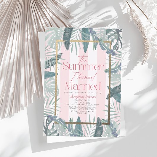 ザサマーIターンリゾ結婚したートブライダルシャワー アクリル招待状