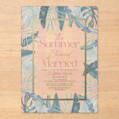 ザサマーIターンリゾ結婚したートブライダルシャワー アクリル招待状 (正面)