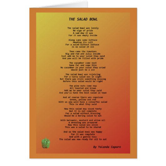 ザサラダボウル空白のグリーティングカード (正面)