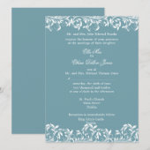 ザサラ·ジェーン·ブルー·アンド·ホワイト·結婚式招待状 招待状 (正面/裏面)