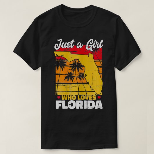 ザサンシャイン州フロリダを愛する女の子 Tシャツ (デザイン正面)