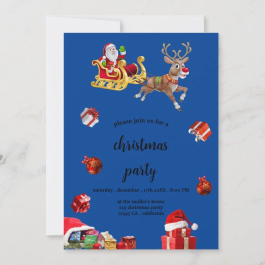 ザサンタクロースパーティの招待状 セーブザデート (正面)