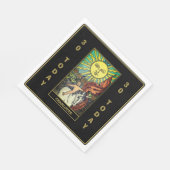 ザサンタロットカードバースデーパーティーブラック名 スタンダードランチョンナプキン (角)