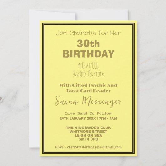 ザサンタロットカード30th誕生日パーティの招待状 招待状 (裏面)