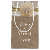 ザサンドド素朴ルビーチ結婚式コレクション スモールペーパーバッグ (正面)