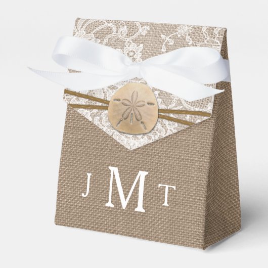 ザサンドド素朴ルビーチ結婚式コレクション フェイバーボックス (正面サイド)