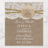 ザサンドド素朴ルビーチ結婚式コレクション ワインラベル (シングルラベル)