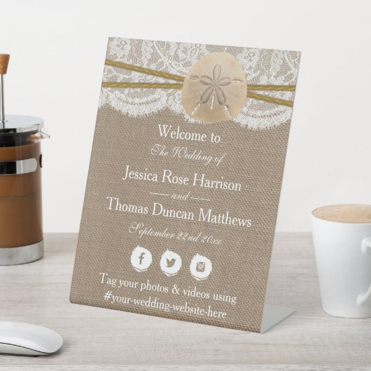 ザサンドド素朴ルビーチ結婚式コレクション 台座サイン (インサイチュ)