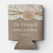 ザサンドド素朴ルビーチ結婚式コレクション 缶クーラー (裏面)